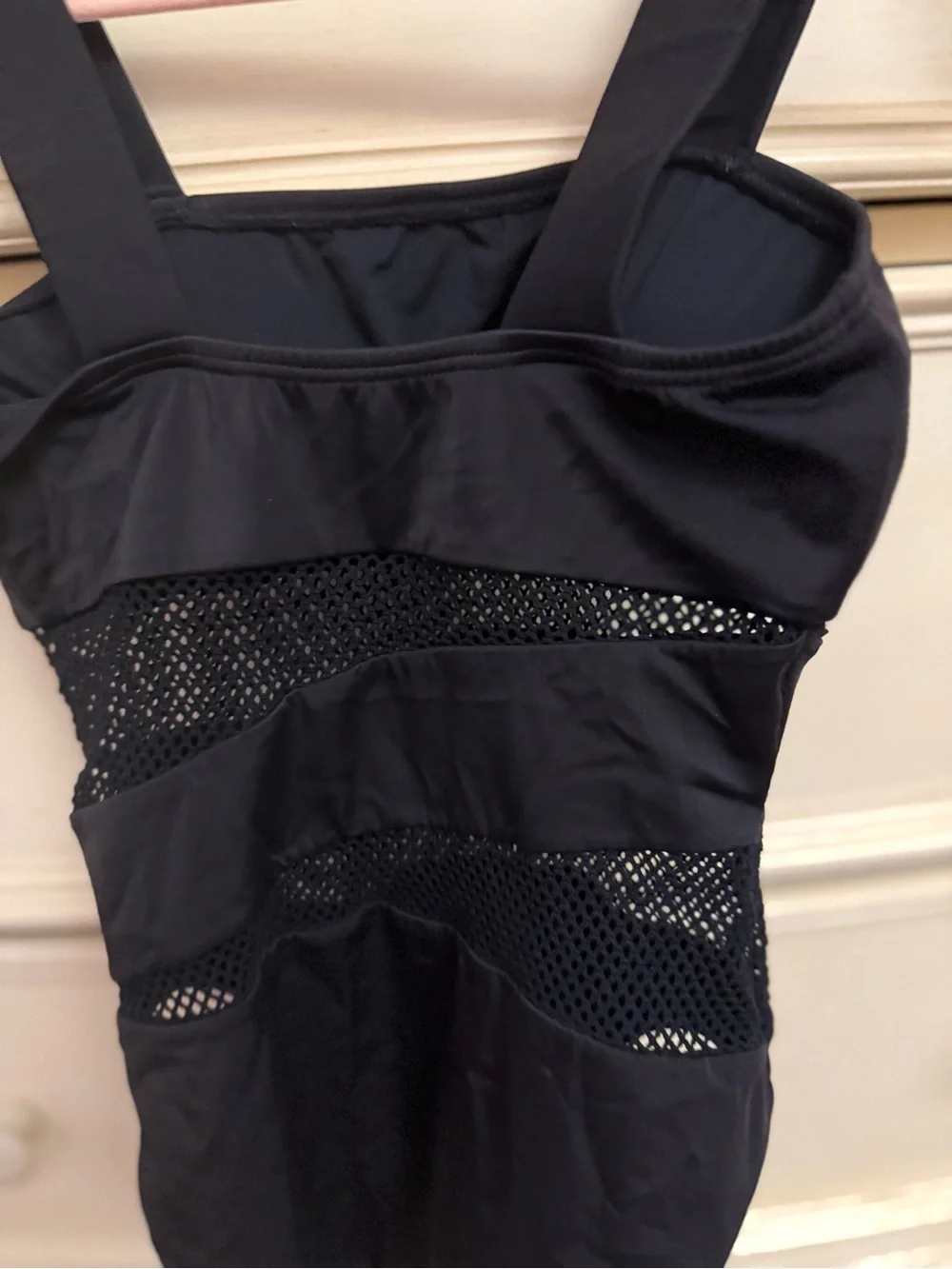 DKNY Black One-Piece Swimsuit with Mesh Insets - Picture 7 of 9